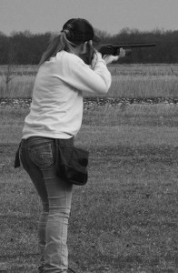 Lining up her shot, senior Melanie Matthias hits her target with ease.