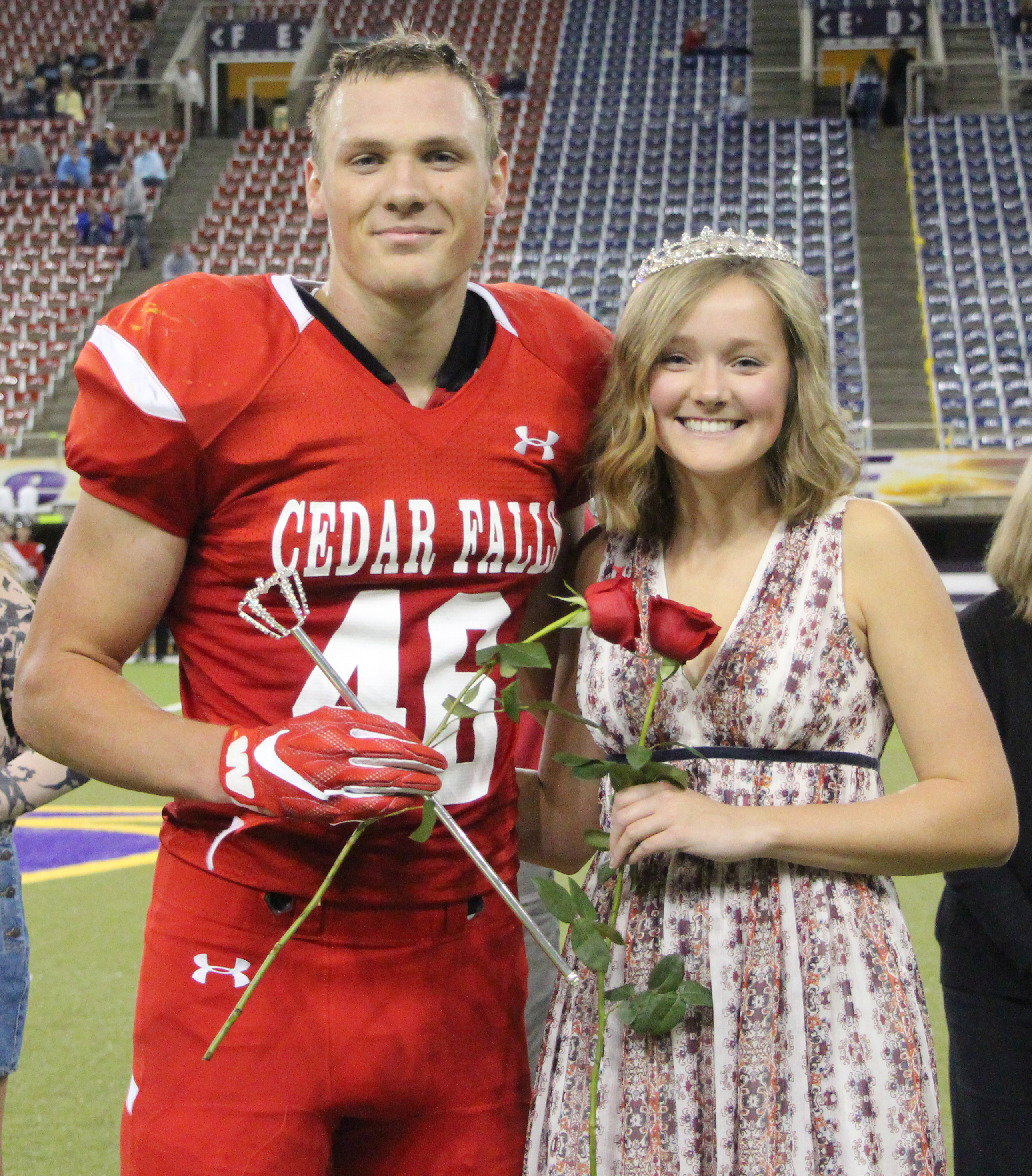 Megan Sawyer and Jack Campbell are crowned homecoming king and queen. 